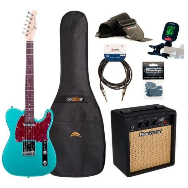 Eastone TL70 + Blackstar Debut 10E + Accessories – Metallic light blue