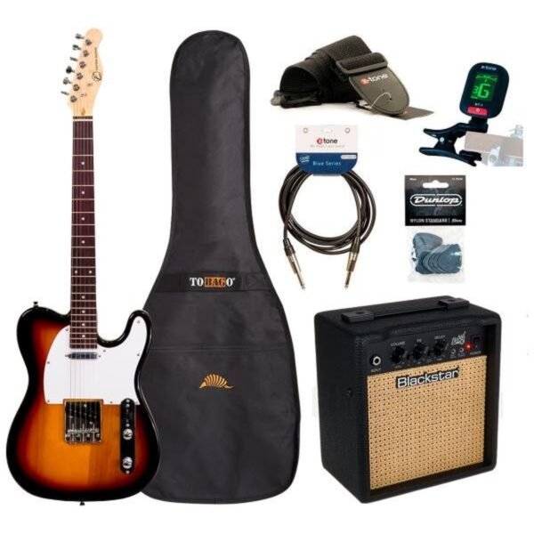 Eastone TL70 + Blackstar Debut 10E + Accessories – 3 tone sunburst