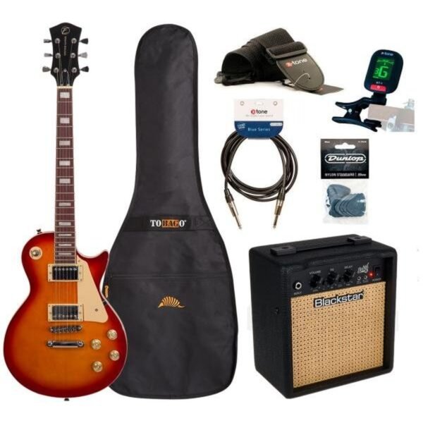 Eastone LP100 + Blackstar Debut 10E + Accessories – Cherry sunburst